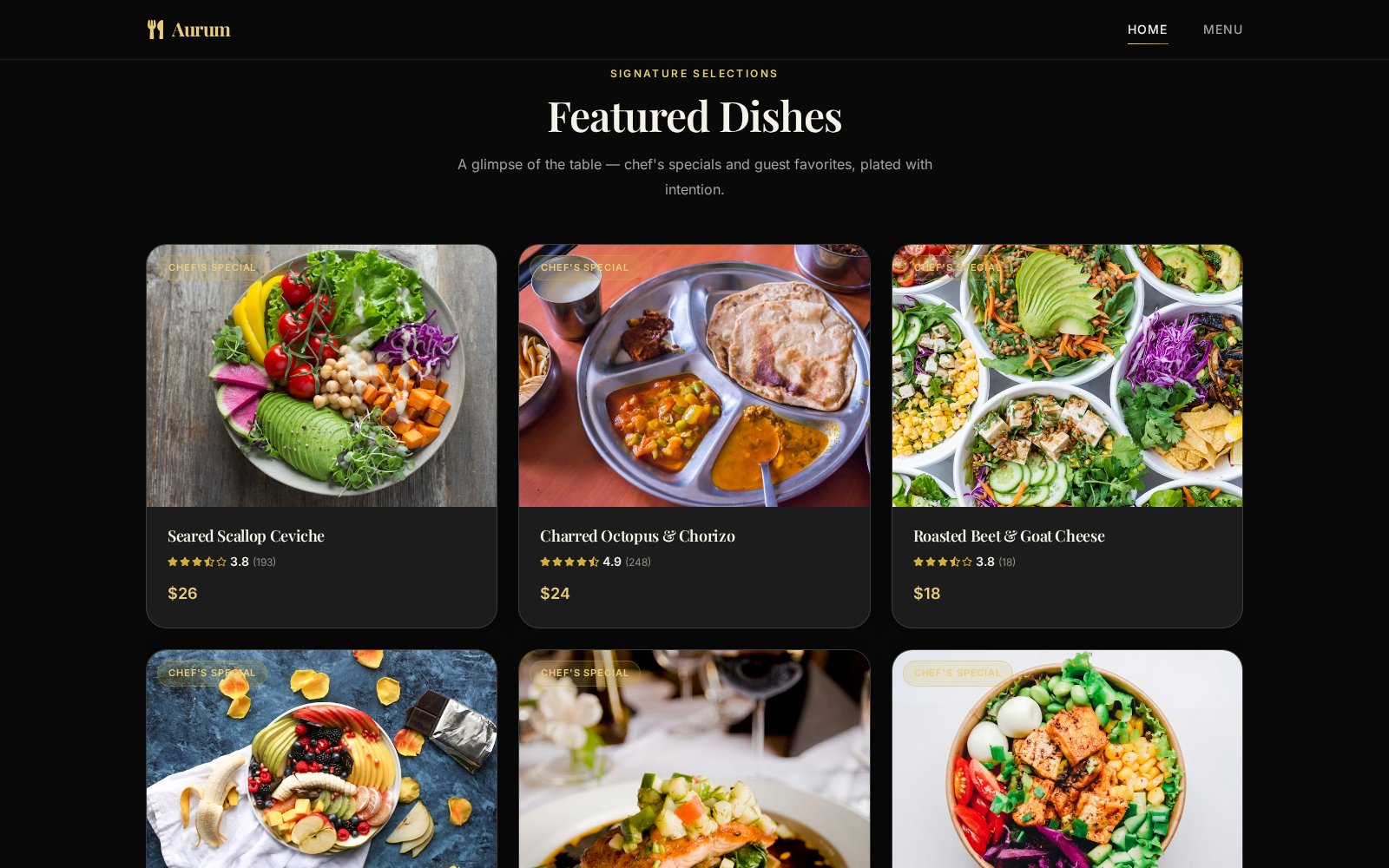 Aurum website preview