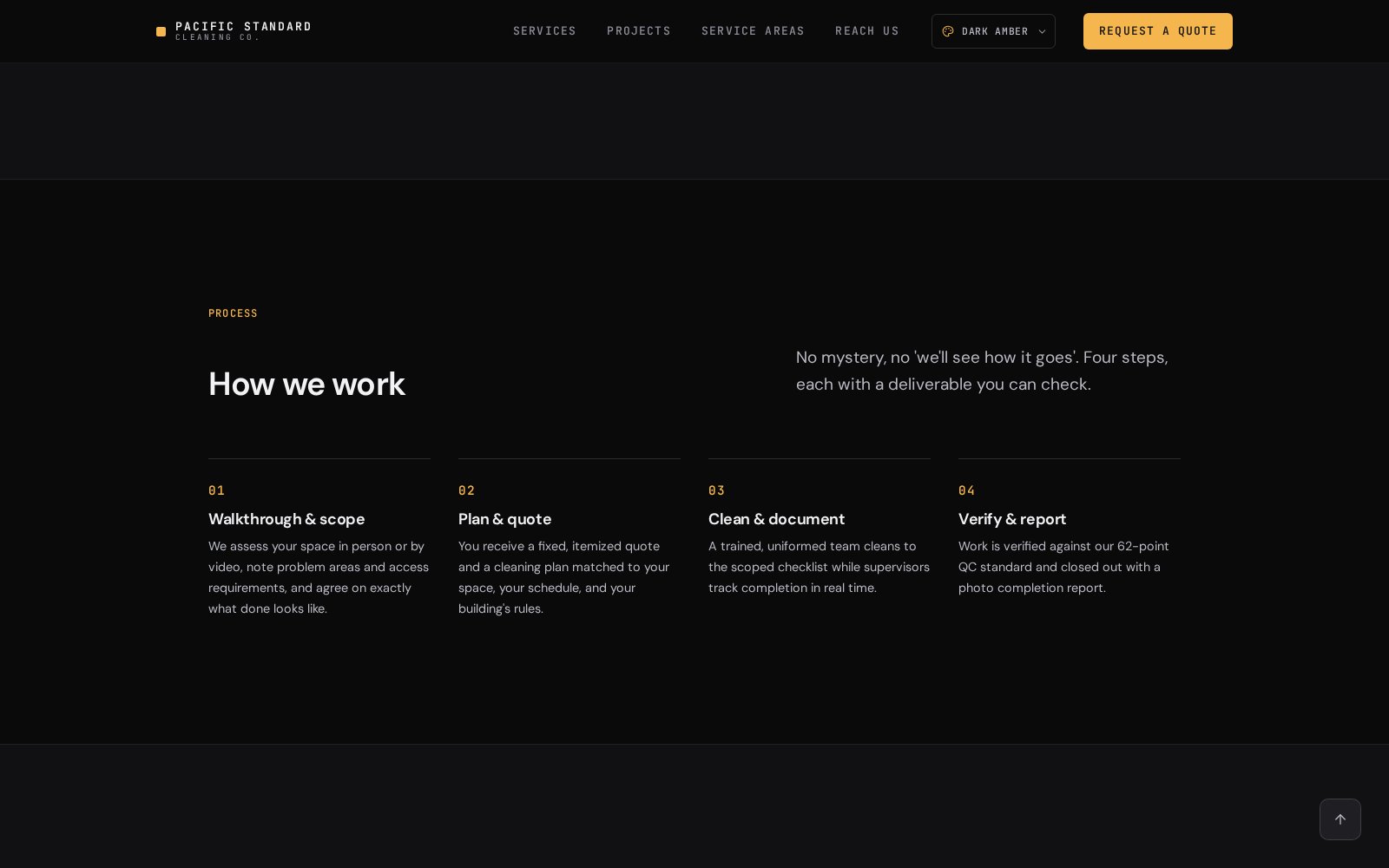 Pacific Standard Cleaning Co. website preview