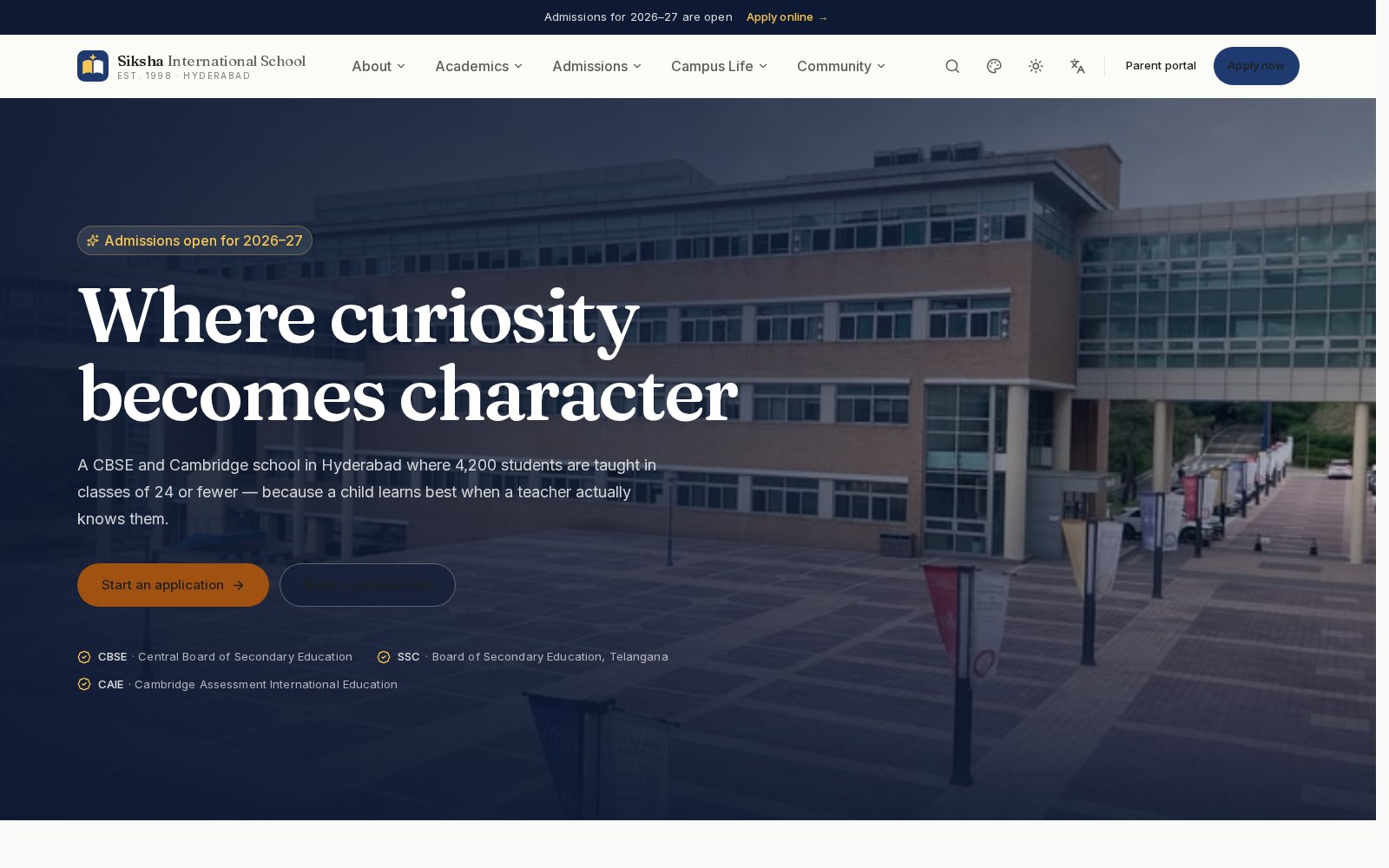 Siksha International School website preview