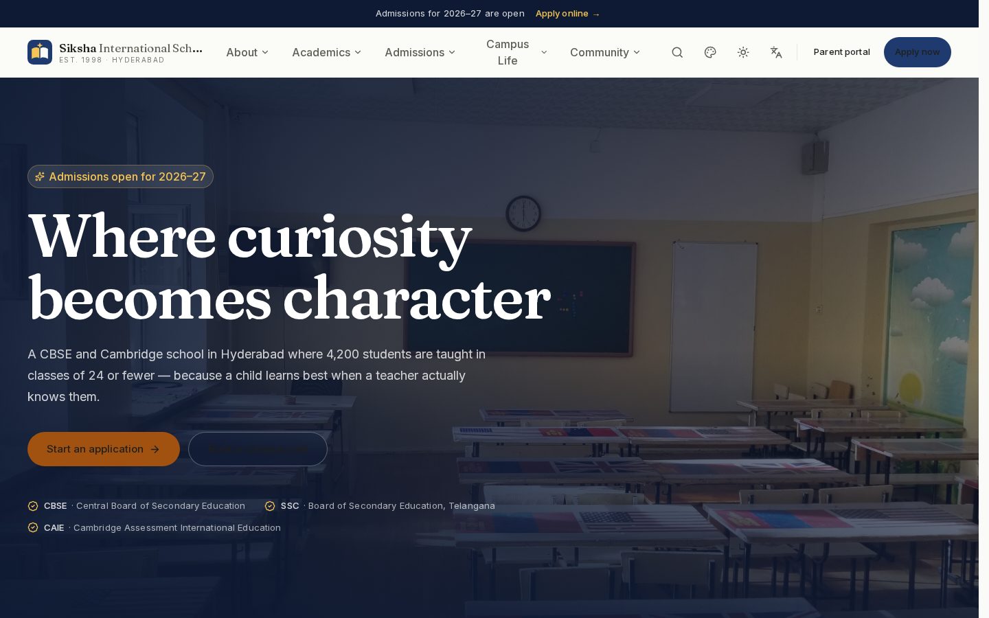 Siksha International School website preview